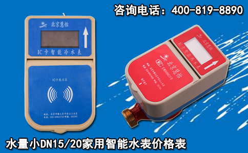 水量小DN15/20家用智能水表价格表